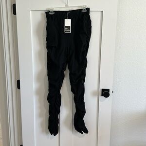La Bijou Women's S Stacked Scrunch Leg Joggers Solid Black Elevated Loungewear